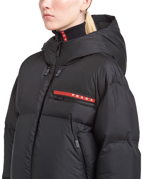 prada technical nylon puffer jacket|prada cashmere puffer jacket.